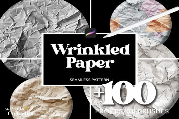 100 Procreate Paper Wrinkled Brushes
