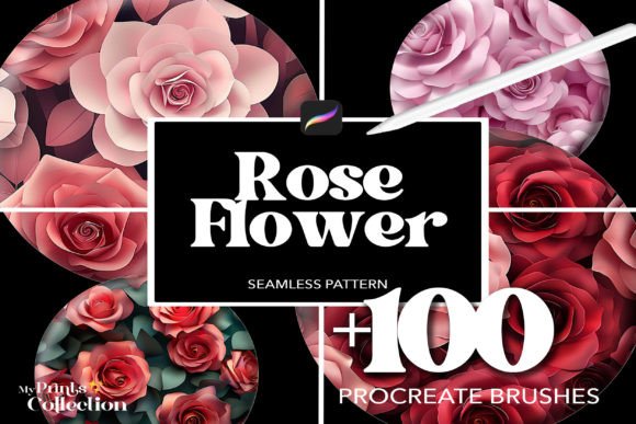100 Procreate Rose Flower Brushes for Digital Artists