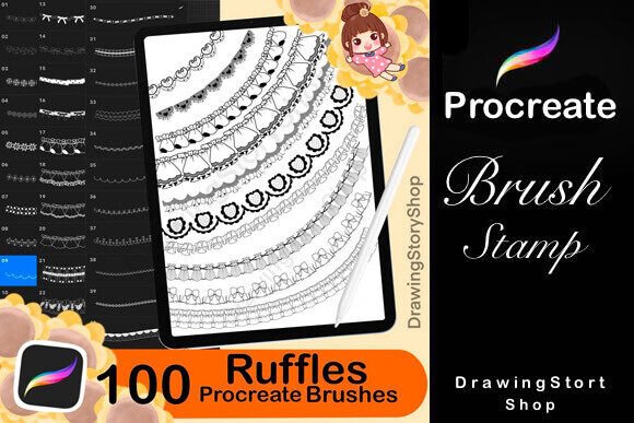 100 Procreate Ruffles Brushes for Creative Designers