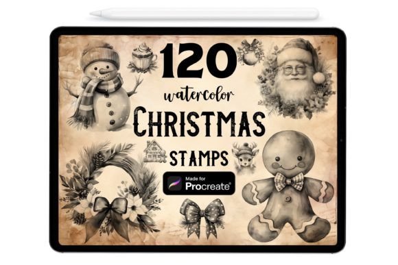120 Christmas Procreate Stamp Brushes: A Creative Tool for Diverse Artistic Projects