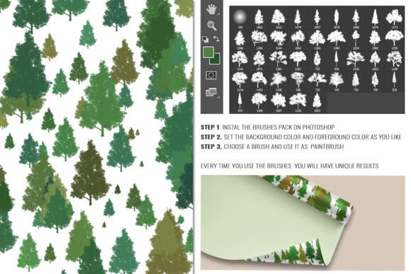 160 Silhouette Tree PS Brushes Bundle