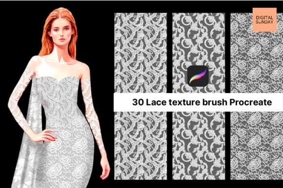 30 Lace Texture Brushes for Procreate: Creative Tools for Fashion Designers and Digital Artists