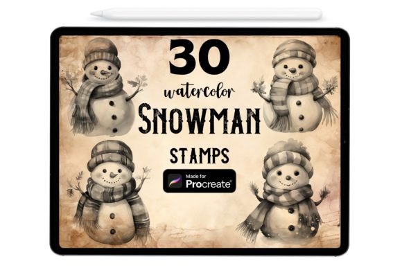 30 Snowman Procreate Stamp Brushes: A Creative Tool for Digital Artists and Designers