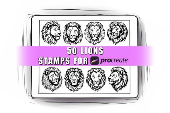 50 Lion Procreate Stamps Brushes: A Must-Have Creative Tool for Digital Artists and Design Entrepreneurs