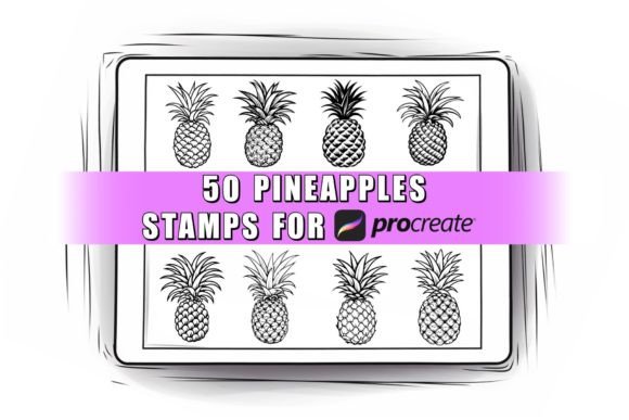 50 Pineapples Procreate Stamps Brushes: A Creative Essential for Digital Artists