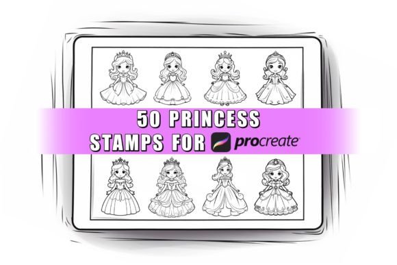 50 Princess Procreate Stamps Brushes