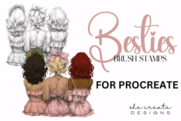 Besties Procreate Stamp Brushes for Creative Expression