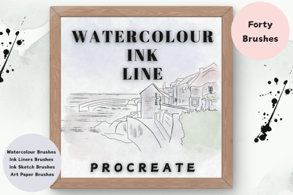 Exploring the Watercolour Ink Line Procreate Brushes for Digital Artists