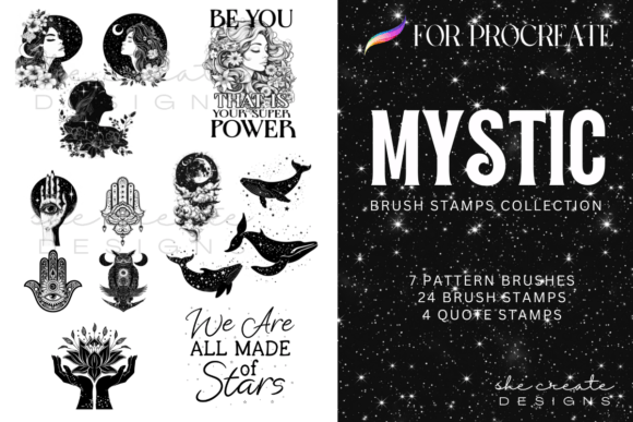 Mystic Celestial Stamp Brushes Procreate: A Creative Tool for Digital Artists and Designers