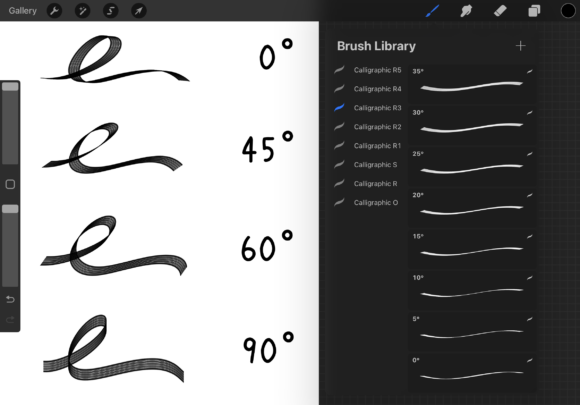 Procreate Calligraphic Brushes iii for Creative Lettering