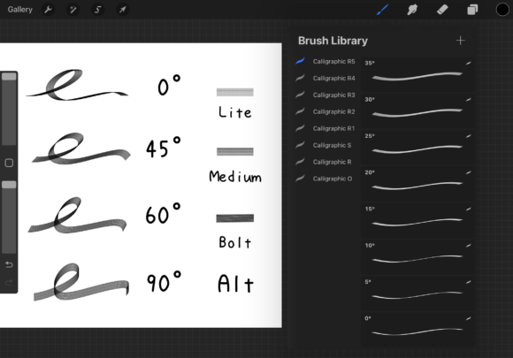 Procreate Calligraphic Brushes v: A Creative Tool for Custom Typography and Lettering