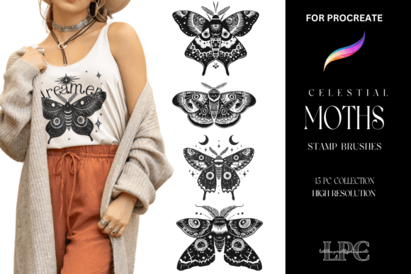 Procreate Celestial Moth Stamps Brushes: Elevate Your Digital Art with Precision and Creativity