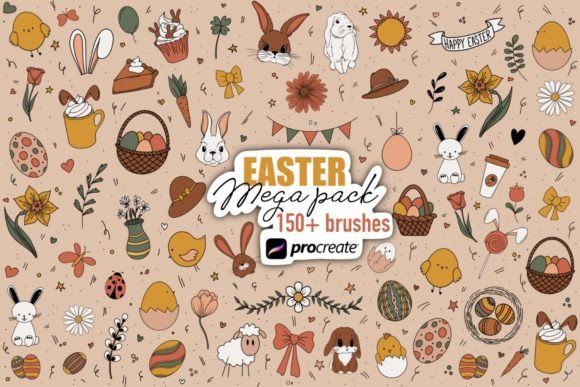Unleashing Creativity with the Procreate Easter Mega Pack: Over 150 Stamp Brushes for Adorable Easter Art