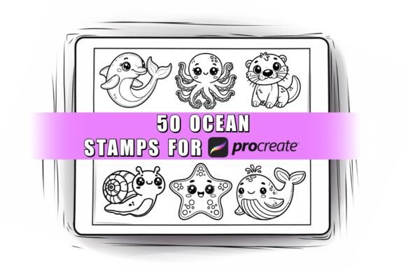 Unlocking Creativity: A Deep Dive into the 50 Ocean Procreate Stamps Brushes