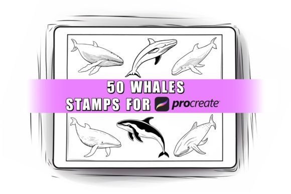 Whale Procreate Stamps Brushes: Creative Design Made Easy